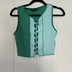 Cutout Two Tone Tank Top